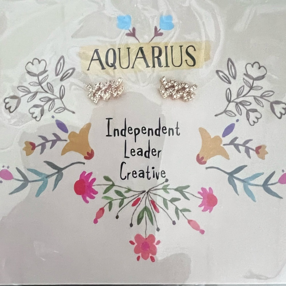 Natural Life Gold Plated Aquarius Earrings